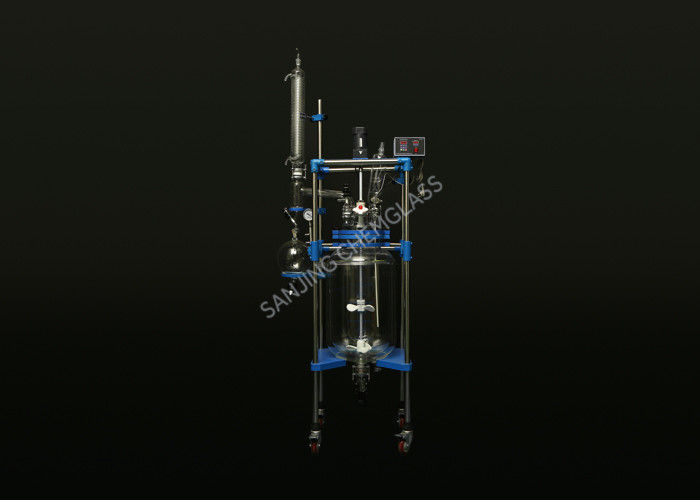Explosion Proof Jacketed Glass Reactor 50L Double Glass Stirred Tank