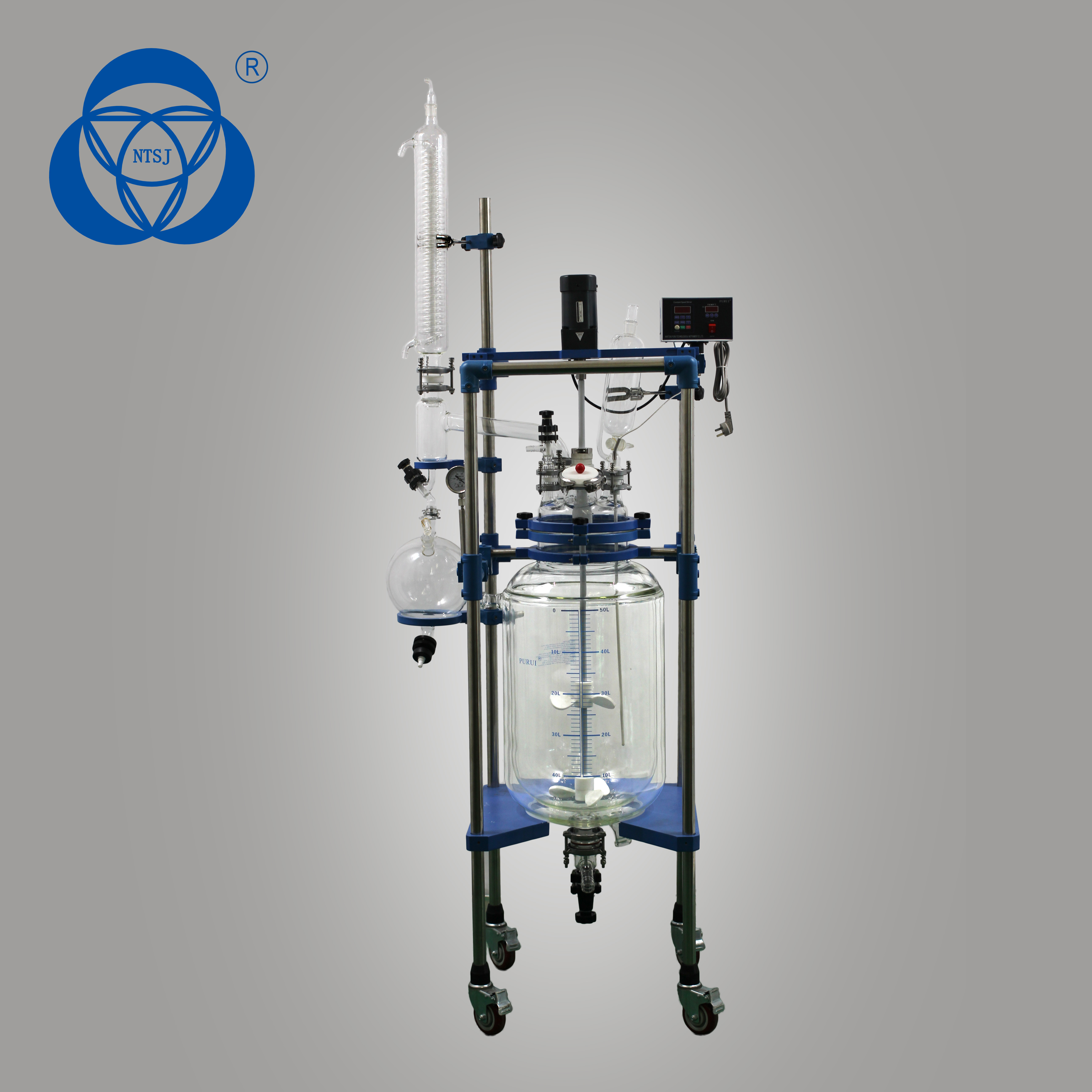Double Glass Chemical Stirred Tank Reactor Cycle Heating Cooling Reaction